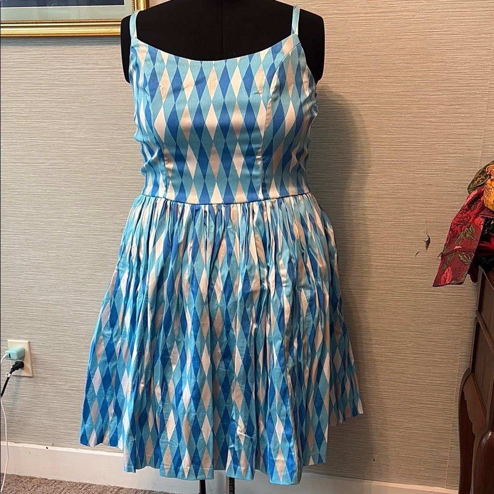 PUG Jenny Dress in Ice blue harlequin